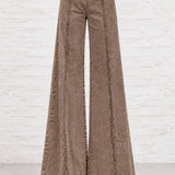 FATE HIGH RISE WIDE LEG BROWN PANTS