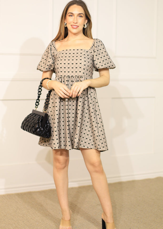 TAKE A BOW PUFF SLEEVE DRESS