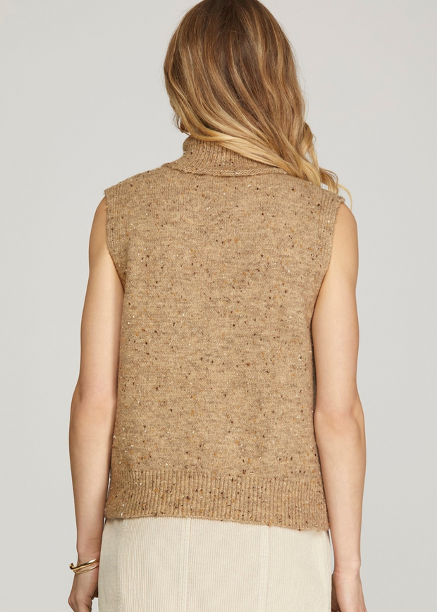 DESERT DAZE TAUPE TURTLENECK SWEATER TOP