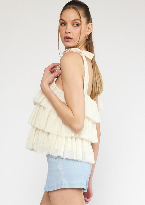 TULLE INTENTIONS TIERED TANK TOP
