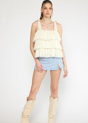 TULLE INTENTIONS TIERED TANK TOP