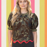 SOMETHING TO BELIEVE IN OLIVE BLOUSE