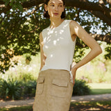 ONLINE EXCLUSIVE:  OPENING ACT FAUX LEATHER MINI SKIRT