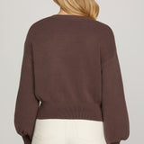SIMPLY SWEET MOCHA FLORAL SWEATER