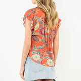PUMPKIN SPICE FLORAL DETAIL BLOUSE