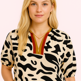 SAFARI STROLL PRINT BLOUSE