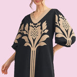 POLISHED AND POISED BAROQUE FLORAL DRESS