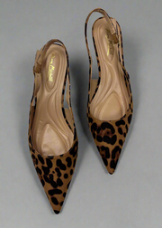 KITTEN HEEL SLING LEOPARD SANDAL