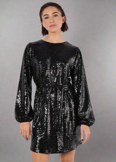 SHIMMER THE NIGHT AWAY SEQUIN SHIFT DRESS