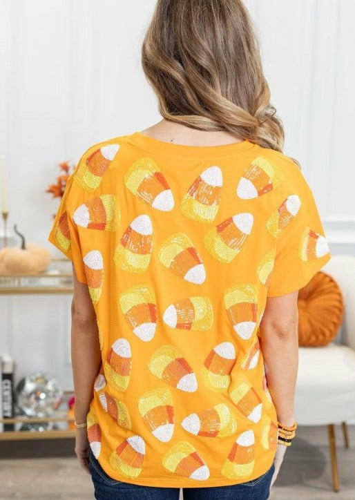 QUEEN OF SPARKLES CANDY CORN TEE