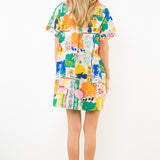 SASSY STATEMENT PATTERN MINI DRESS