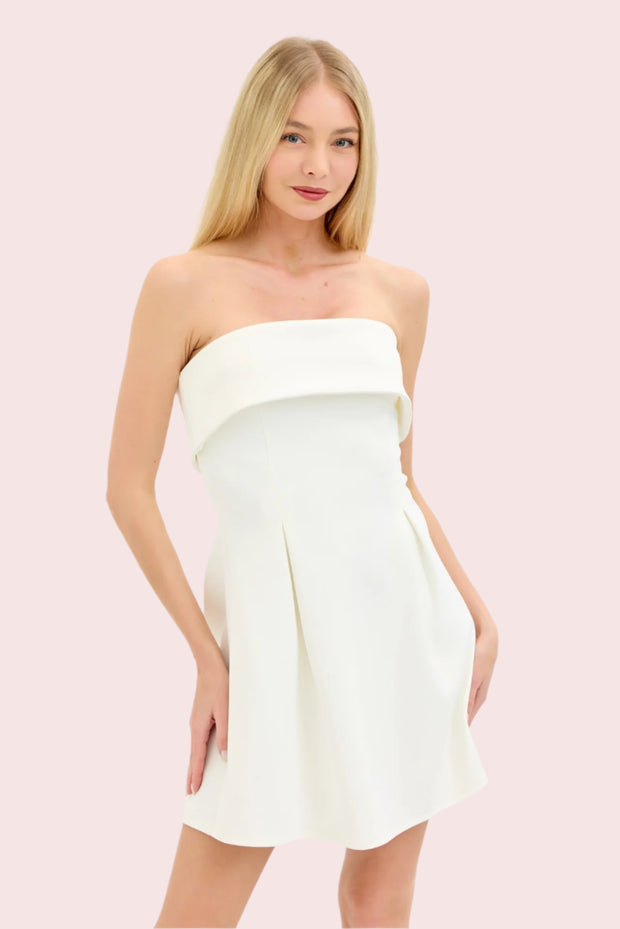 FLIRTY FIRST DATE STRAPLESS MINI DRESS - PINK OR WHITE