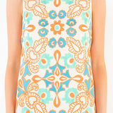 SEASIDE EXCURSIONS CREAM EMBROIDERED DRESS