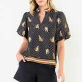 ON THE WILDER SIDE LEOPARD PRINT BLOUSE
