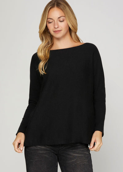 ALL THE HITS BOATNECK SWEATER TOP