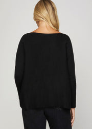 ALL THE HITS BOATNECK SWEATER TOP