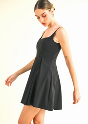 FLAWLESSLY FLIRTY ALINE PLEATED MINI DRESS