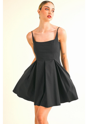 FLAWLESSLY FLIRTY ALINE PLEATED MINI DRESS