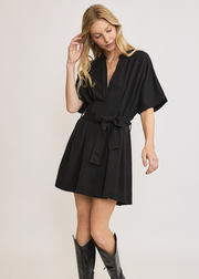 SIMPLY SWEET PLEATED DOLMAN SLEEVE DRESS