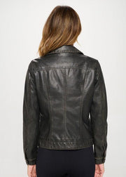 FASHIONABLY FAUX LEATHER JACKET