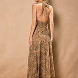 WILD AT HEART ANIMAL PRINT HALTER MAXI