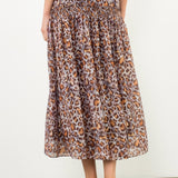 SMALL TOWN CUTIE LONG LEOPARD SKIRT