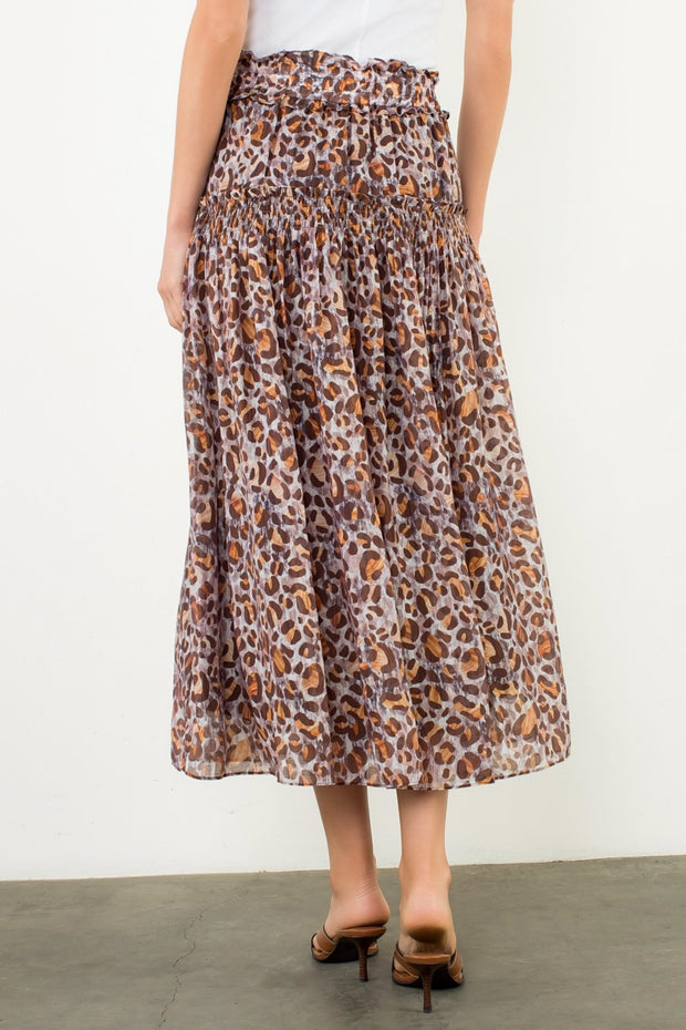 SMALL TOWN CUTIE LONG LEOPARD SKIRT