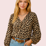 RUNNING WILD CHEETAH PRINT BLOUSE