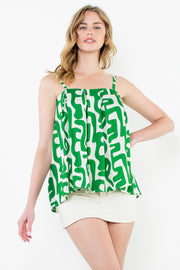 ISLAND HOPPING GREEN PRINT TOP