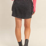 FEEL THE RUSH CARGO MINI SKIRT - CREAM OR BLACK