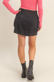 FEEL THE RUSH CARGO MINI SKIRT - CREAM OR BLACK