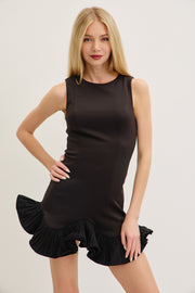 THESE ARE THE DAYS BLACK PLEATED MINI DRESS
