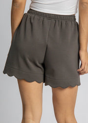 COMFY CUTIE NEOKNIT SCALLOPED HEM SHORTS