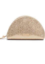 CONSUELA:  GILDED LARGE SNAKE PRINT COSMETIC BAG