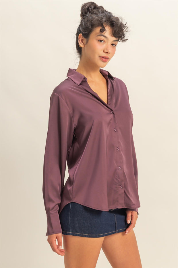 SIMPLE AND CHIC BLOUSE - BLACK, TAUPE OR PLUM