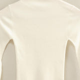 SIMPLE SUNDAY LONG SLEEVE RIBBED KNIT TOP - BLACK, TAUPE, RED, GREY, CREAM
