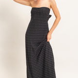 CHAMPAGNE NIGHTS POLKA DOT MAXI DRESS