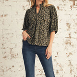 TAKE A CHANCE ANIMAL PRINT BLOUSE