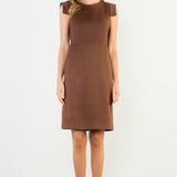 MAKING TODAY MINE SLEEVELESS FAUX SUEDE DRESS