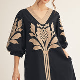 POLISHED AND POISED BAROQUE FLORAL DRESS