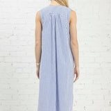 SKIES ARE BLUE STRIPED SLEEVELESS MIDI DRESS