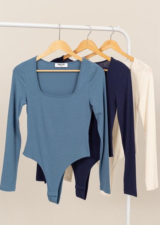 EVERYDAY BABE LONG SLEEVE SQUARE NECK BODYSUIT