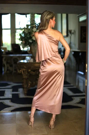 MARTINI MIXER ONE SHOULDER SLIM MAXI DRESS