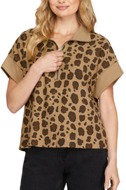 MIDNIGHT SUN LEOPARD PRINT TOP