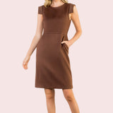 MAKING TODAY MINE SLEEVELESS FAUX SUEDE DRESS