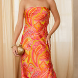 GILDED GARDEN STRAPLESS MAXI DRESS