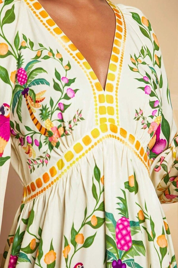 TROPICAL GETAWAY LONG SLEEVE DRESS