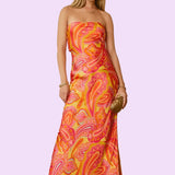 GILDED GARDEN STRAPLESS MAXI DRESS