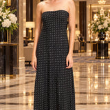 CHAMPAGNE NIGHTS POLKA DOT MAXI DRESS