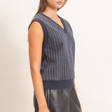 MOUNTAIN BREEZE NAVY PINSTRIPE VEST